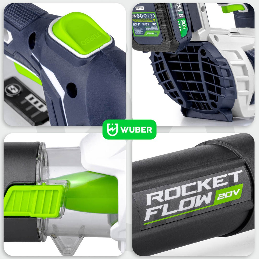 Cordless leaf blower 20 V 160 km/h W04400 WUBER