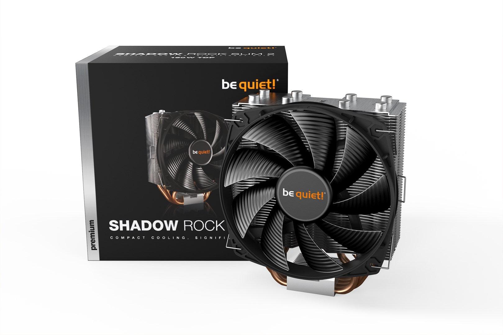 be quiet! Shadow Rock Slim 2 - CPU Air Cooler - 160W TDP - Compatible with LGA1155, AM3+, LGA1150, LGA1151, LGA2011-3, AM4, LGA2066, LGA1200,