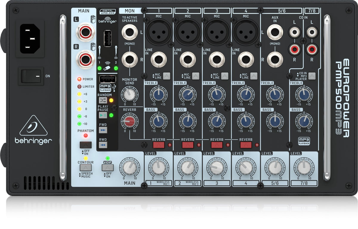 Behringer PMP500MP3 Audio Mixer 8 Channels Black