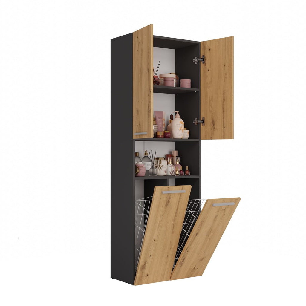 Topeshop NEL DK 2K - Bathroom Storage Cabinet Graphite Oak