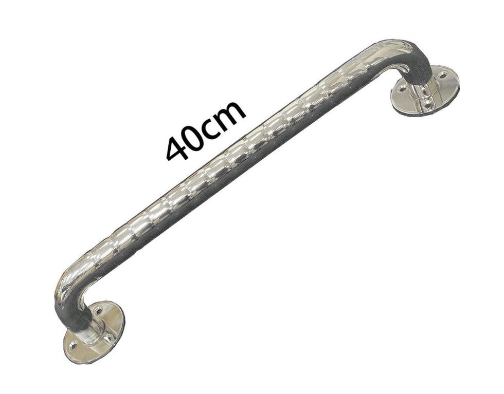 Stainless Steel Bathroom Handrail 40 cm - Corrugated Design