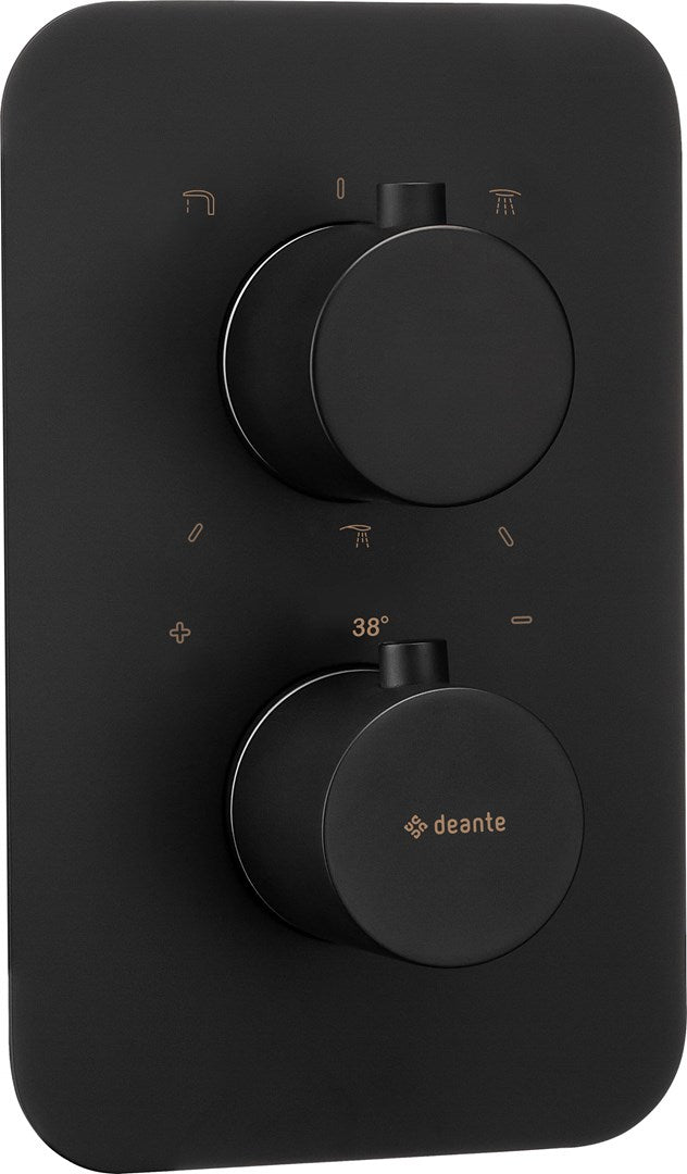 Deante Thermostatic Bath Shower Tap Black Concealed