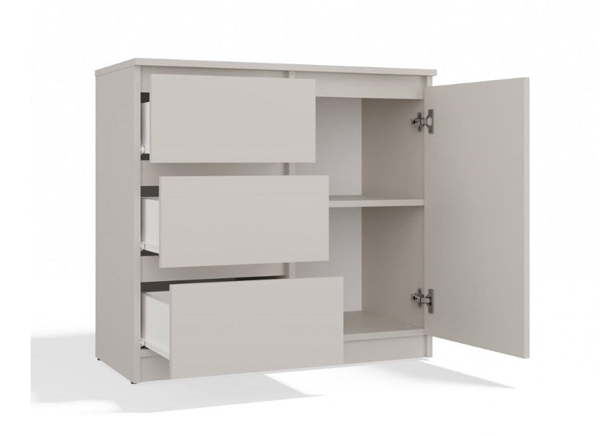 CHEST OF DRAWERS 1 DOOR 3 DRAWERS COLOUR CASHMERE