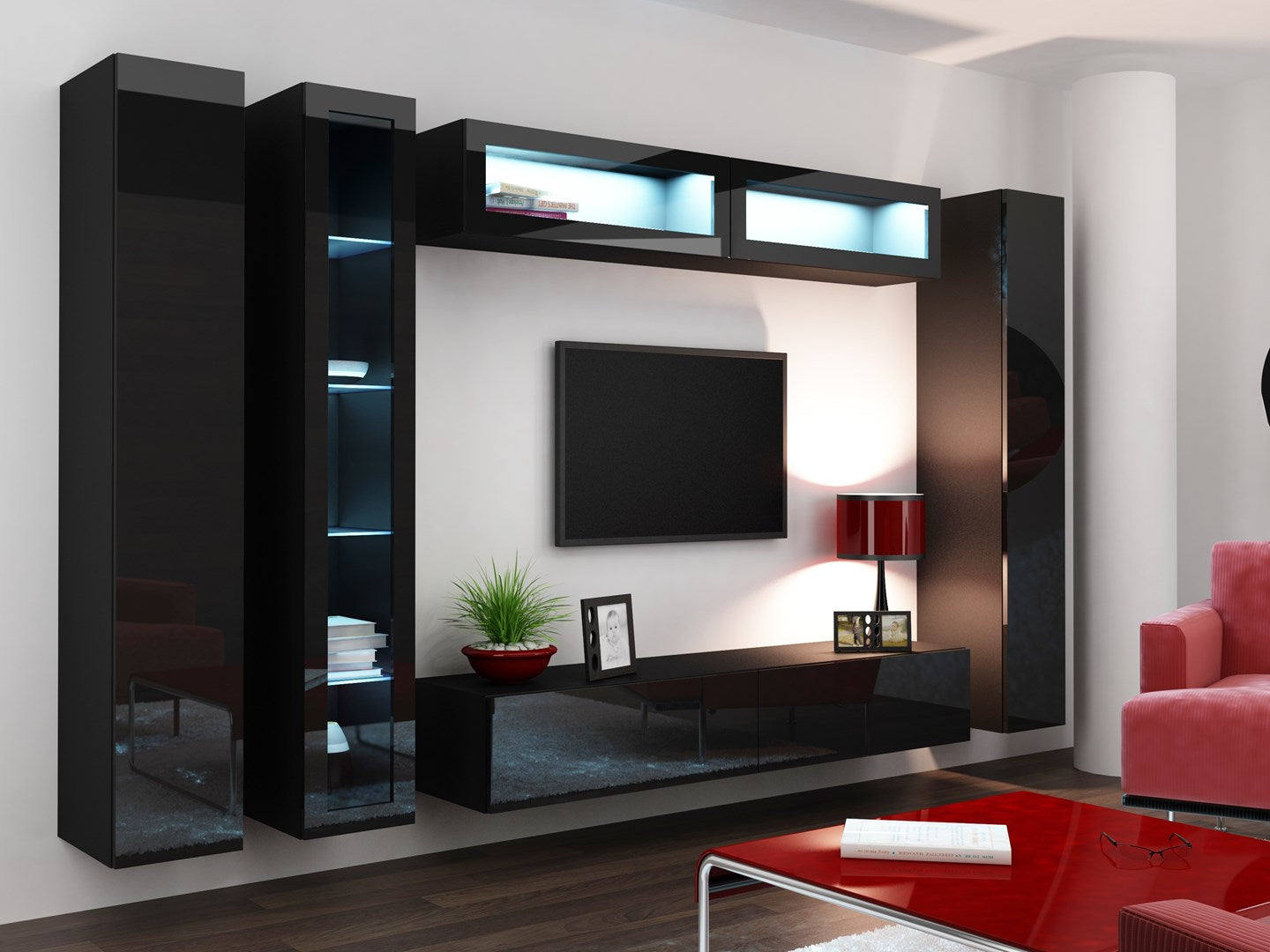 Cama Full Cabinet VIGO '180' 180/40/30 Grey/White Gloss