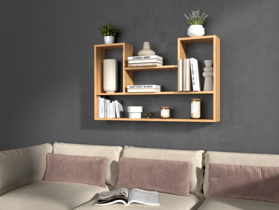 BILBAO 4P Hanging Rack Artisan Oak Wall-Mounted 100x16x60 cm