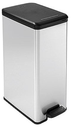 CURVER Slim Bin 40 L Square Black Silver Pedal Model 213298