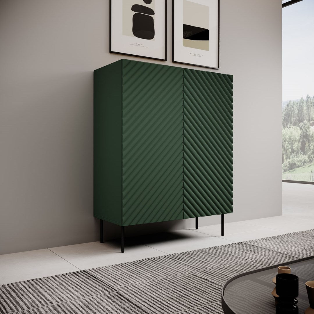 Bookcase 2D2SZ ONDA 98x45xH127 Green