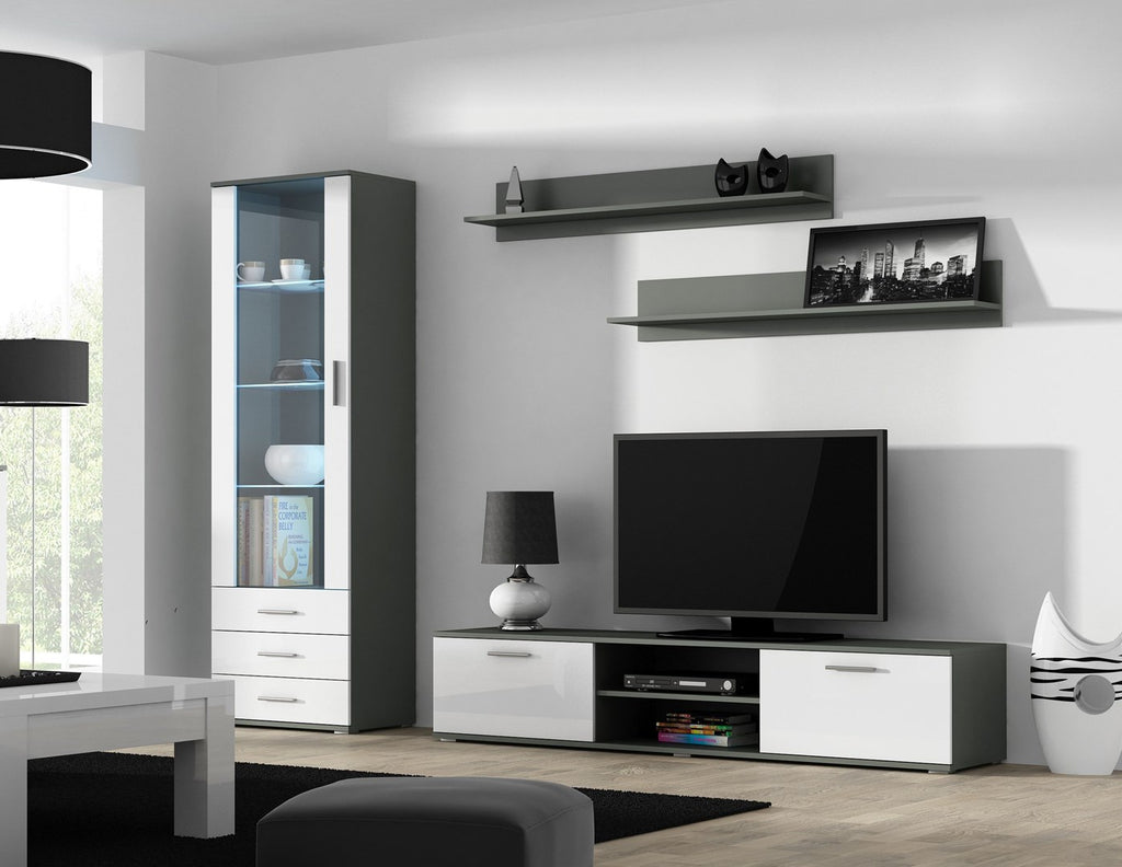 Cama Display Cabinet SOHO S1 Grey/White Gloss