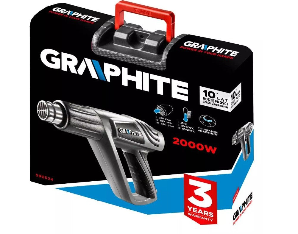 GRAPHITE Heat Gun 2000W 34500 g 320 mm x 320 mm x 320 mm Model 59G524