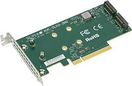 Supermicro LP  PCIe3 x8  Dual port NVMe M.2 carrier