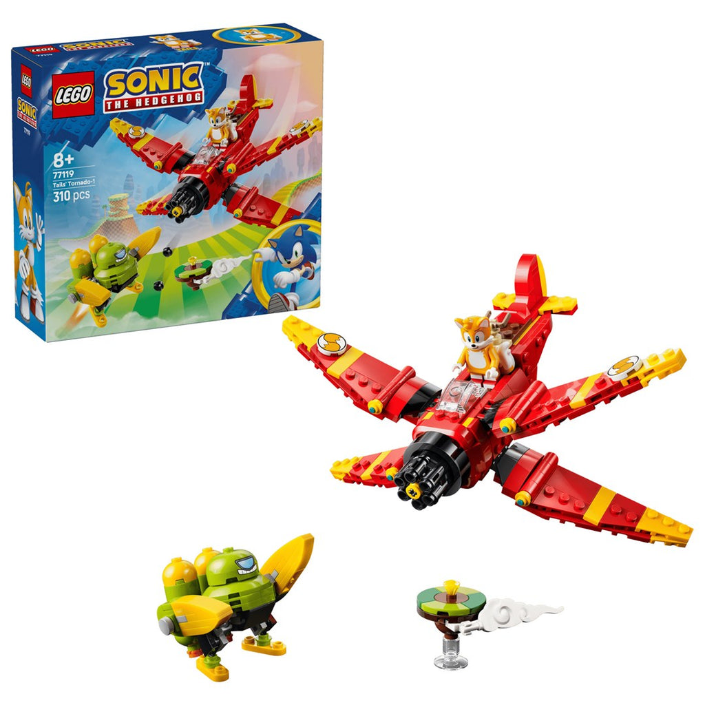Lego SONIC THE HEDGEHOG 77119 Tails and Tornado-1 Building Blocks, 310 Pieces, Ages 8+