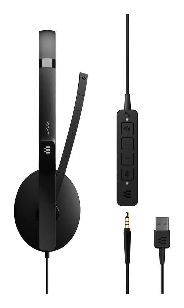EPOS ADAPT 165T USB II Headset On-Ear Wired 3.5 mm Plug USB-A Black