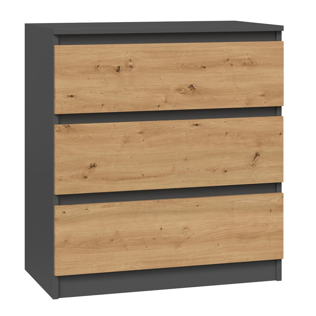 Topeshop Chest of Drawers M3 Anthracite Artisan Oak