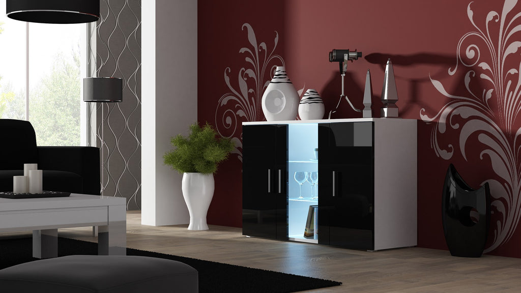 Cama SOHO S7 Sideboard 120 cm White/Black Gloss