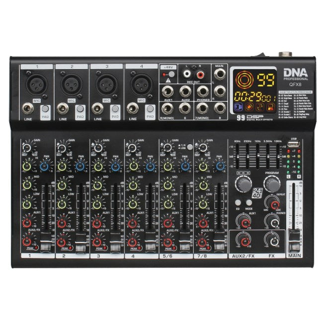 QSC 8-Channel Analog Audio Mixer with Bluetooth 5908249826656