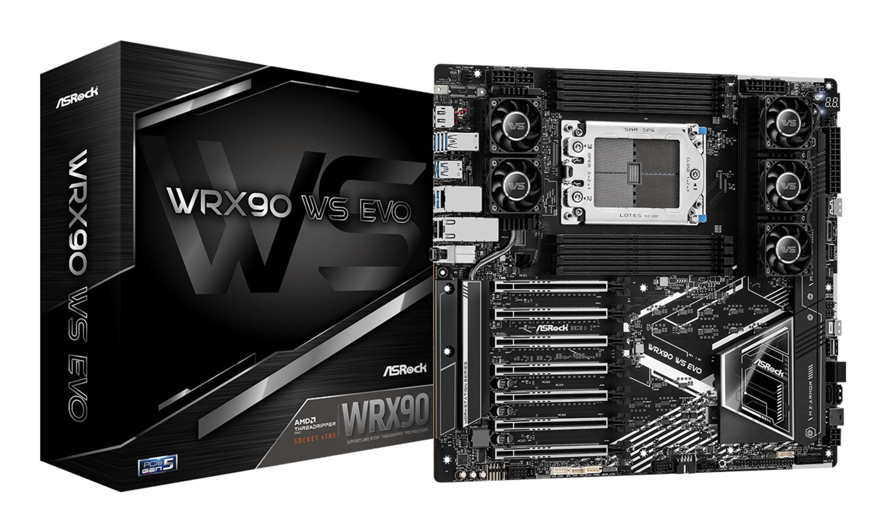 Asrock WRX90 WS EVO Motherboard Socket sTR5 EEB AMD WRX90