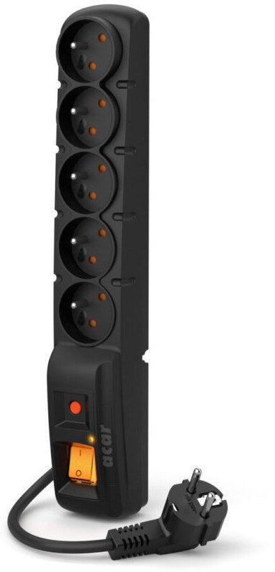 ACAR F5 PRO Surge Protector Extension Cord 5 m Black