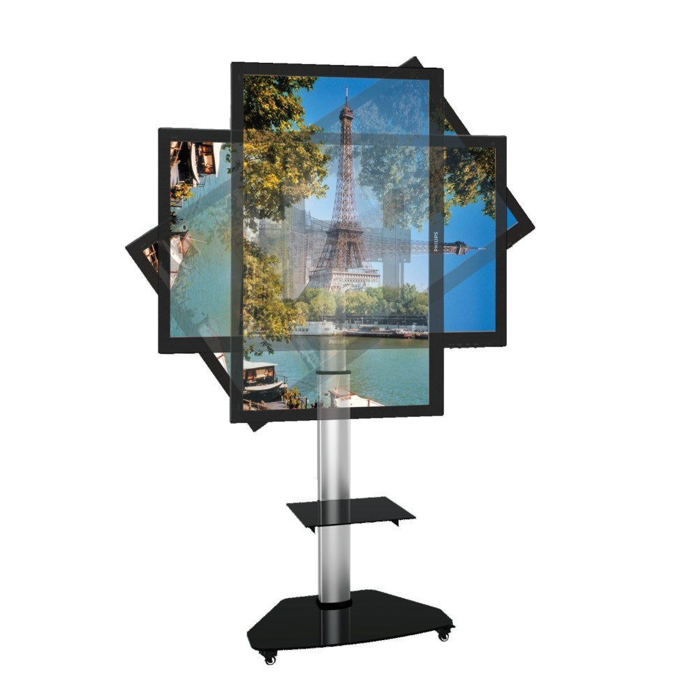 Techly Floor Stand with Shelf Trolley TV LCD/LED/Plasma 37-70  Silver