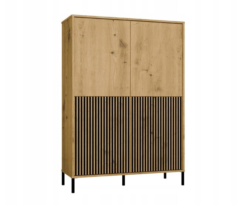 KAMARO 4DK Slim Display Cabinet Artisan Oak 4 Doors
