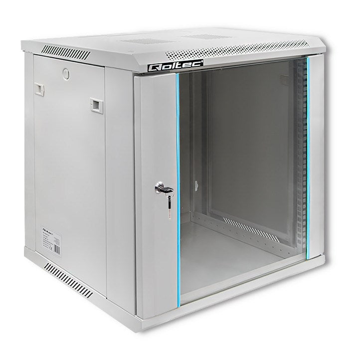 Qoltec 19" Rack Cabinet 12U - 600 x 635 x 450 - Grey - Hanging
