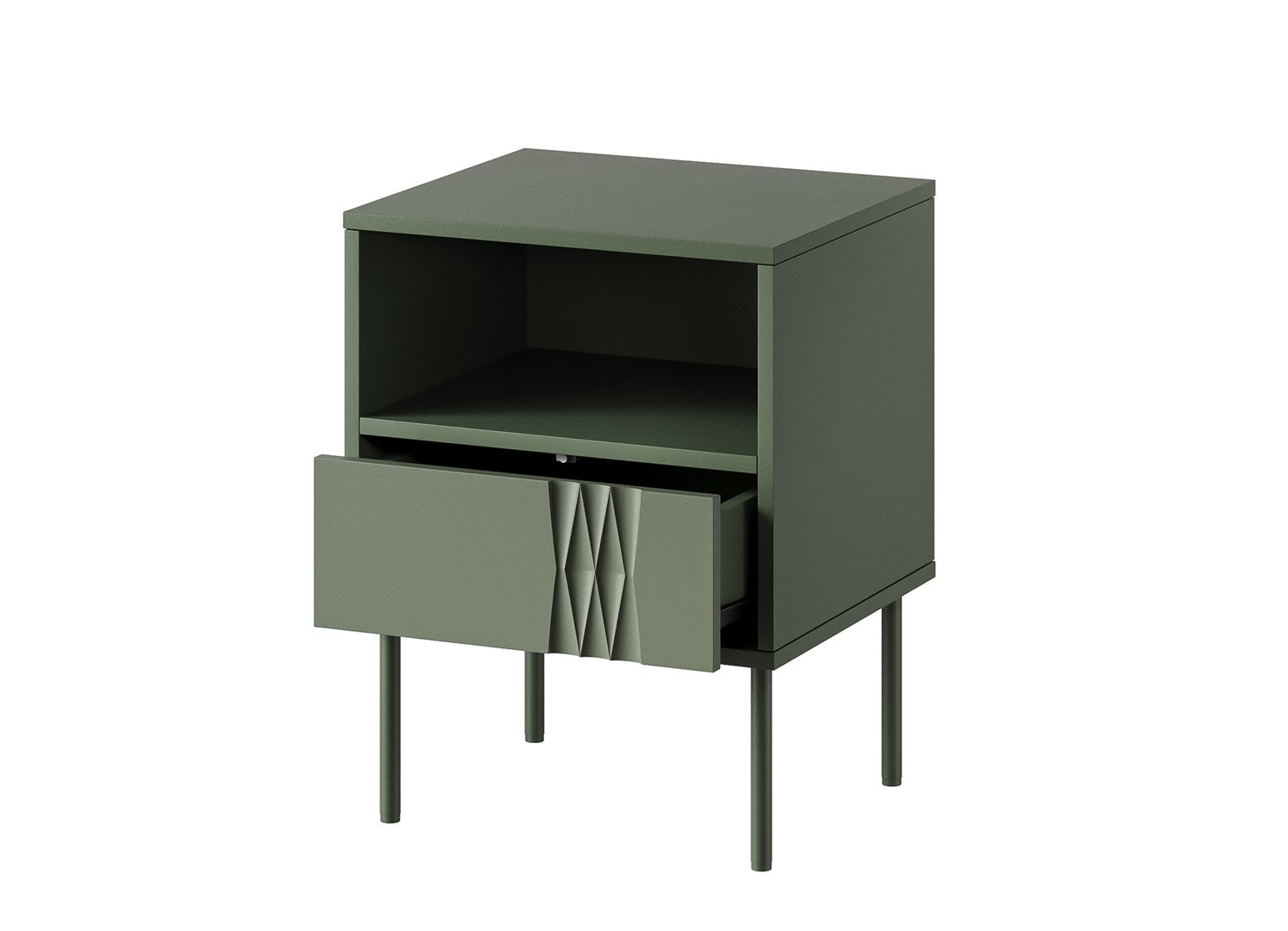 Cama Bedside Table 2 pcs. TRESSE 44x40x53 Matte Green