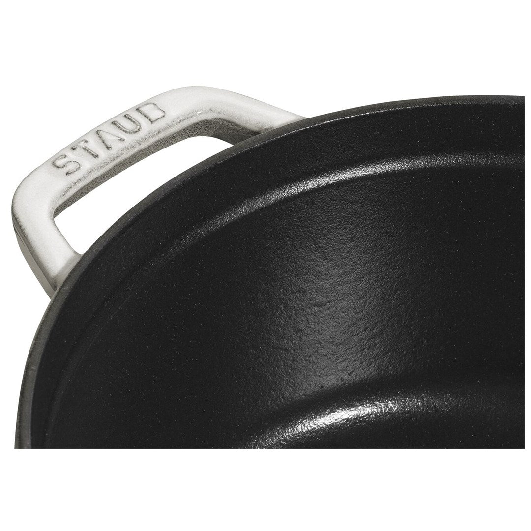 Staub Round Cast Iron Pot 5.2 ltr White Truffle