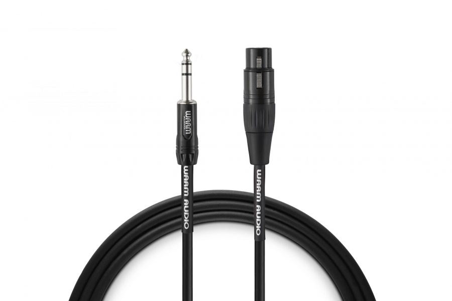 WARM AUDIO PREM-XLRF-TRSM-3 Audio Cable 0.9 m XLR to 6.35 mm TRS Black