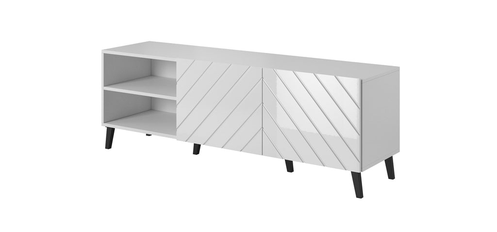 RTV Cabinet ABETO 150x42x52 White/Glossy