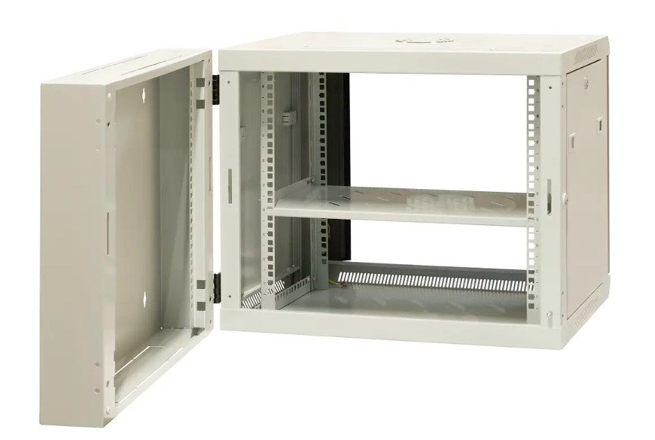 EMITER Split Hanging Cabinet 19" 9U, Sheet Metal/Glass Doors, 600×550×500 mm, EM/AH6509