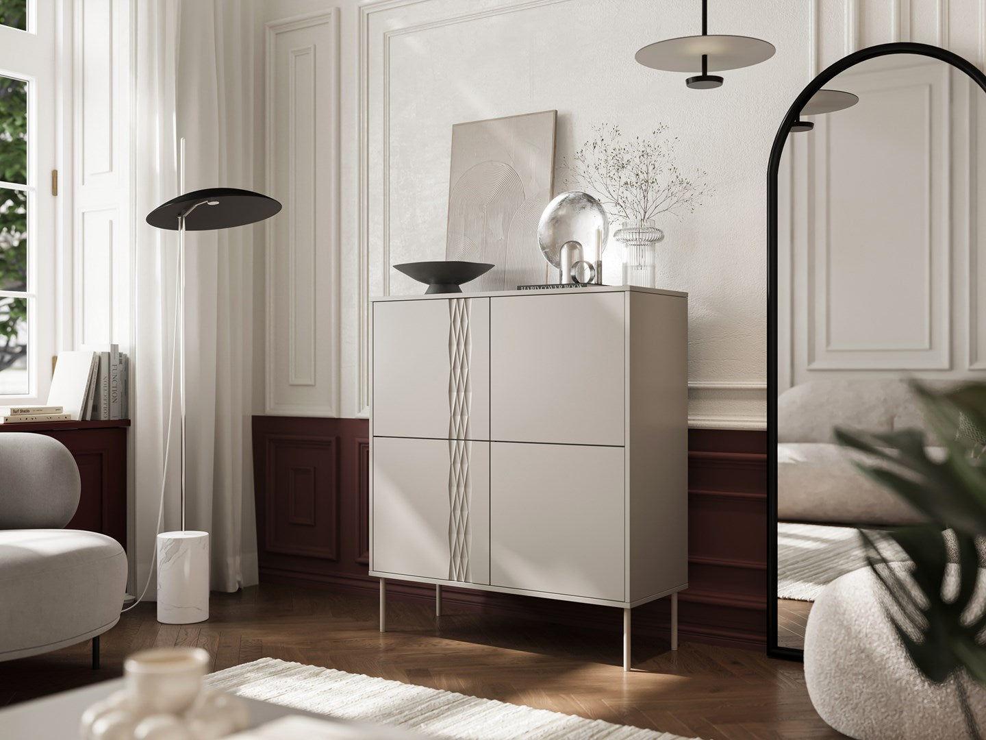 TRESSE Chest of Drawers 4D 100x40x110 Cashmere Matt