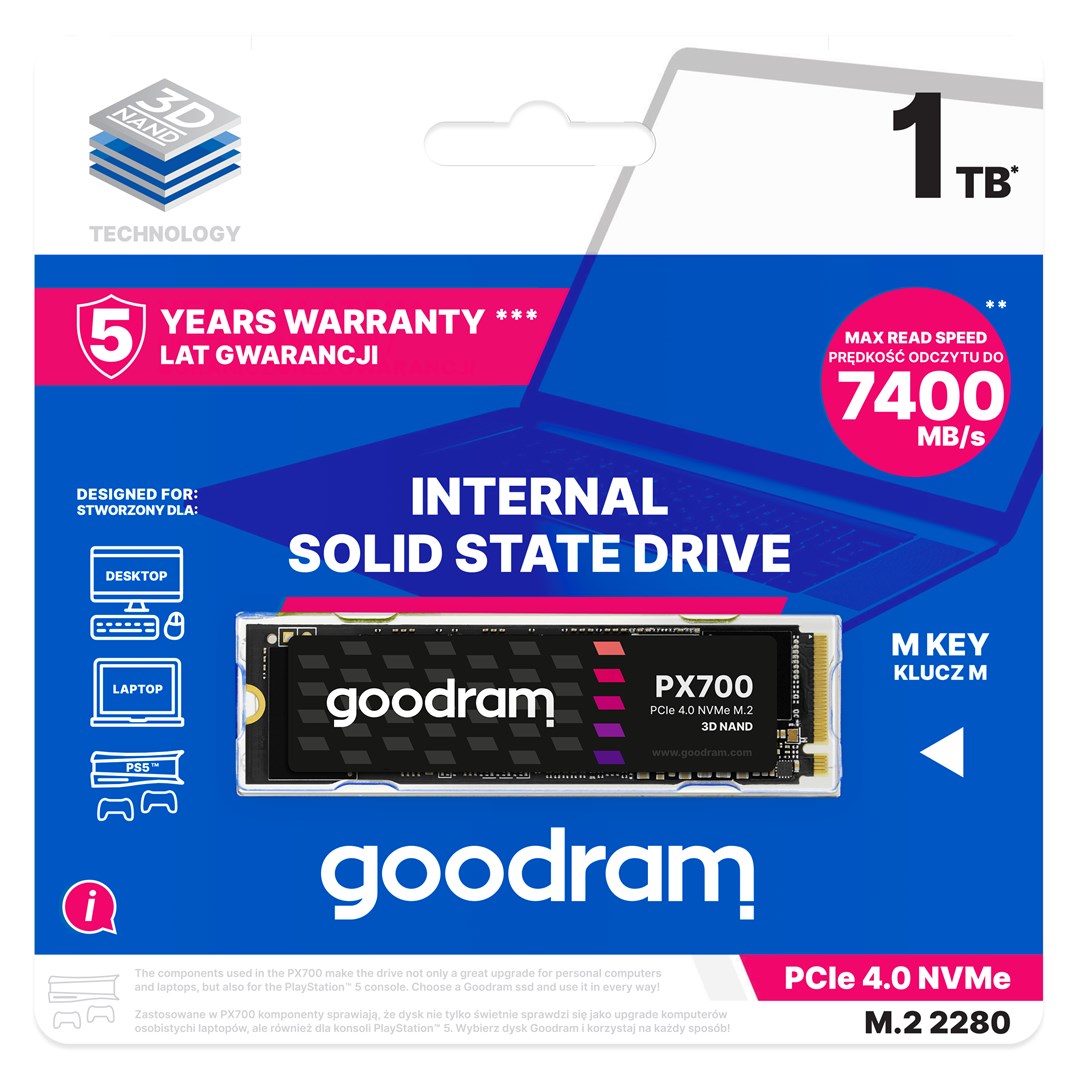 Goodram PX700 M.2 1 TB SSD PCI Express 4.0 NVMe