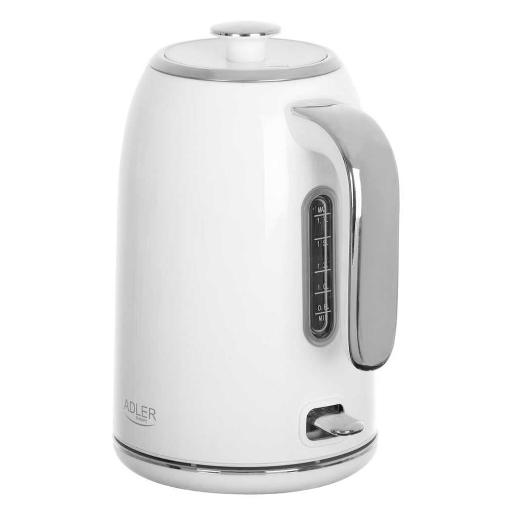 ADLER Electric Kettle 1.7 L 2200W Stainless Steel White AD 1341