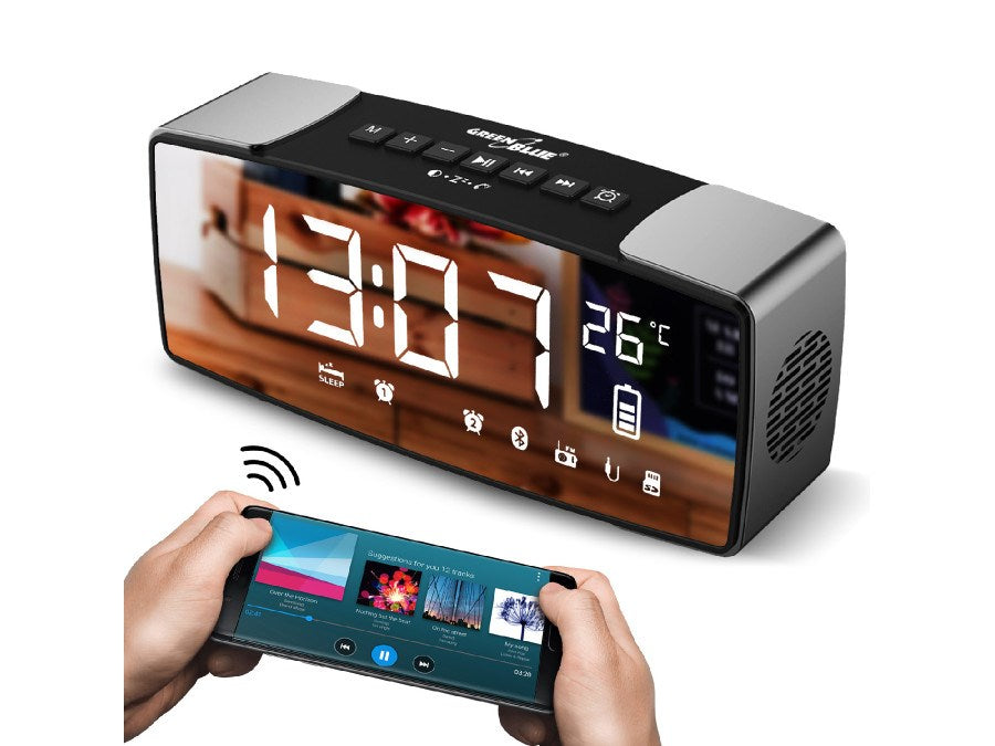 Greenblue 62917 Digital Clock Black Grey FM Radio