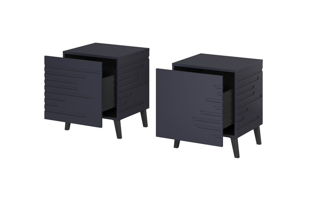 Bedside Table NOVA 44x40x52 cm Navy Blue Matt