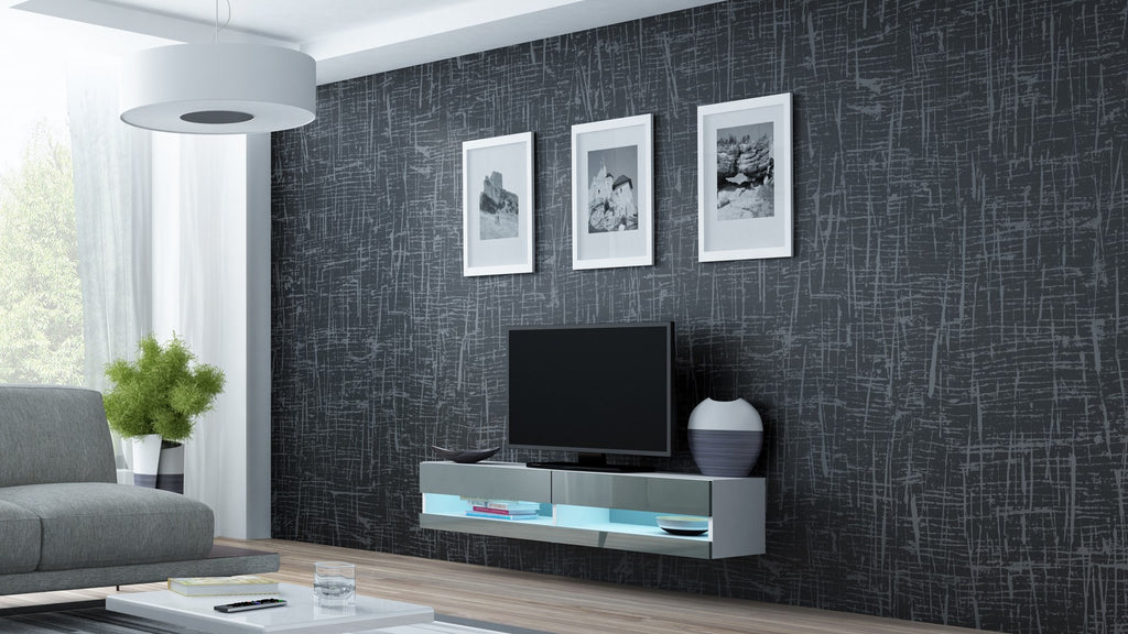 Cama VIGO NEW TV Stand 30/140/40 White/Grey Gloss