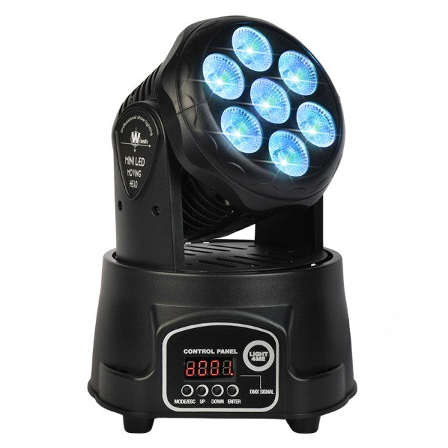 Light4Me COMPACT PMH 7x8W LED Wash Moving Head 2500 g 270x250x220mm Model 5908249816572