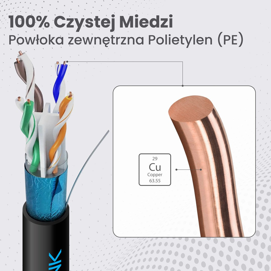 Extralink CAT6 FTP (F/UTP) V2 External | Twisted-pair network cable | 50M