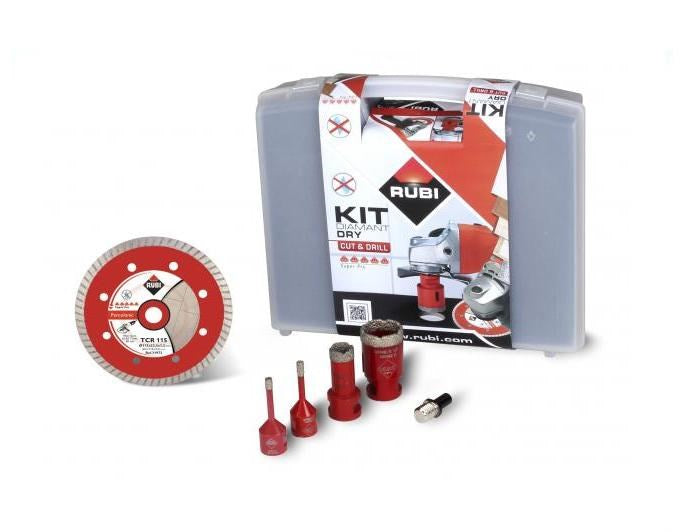 RUBI SET TCR DISC + DRYGRES DRILL BITS 2x6mm 20 mm 35 mm + ADAPTER