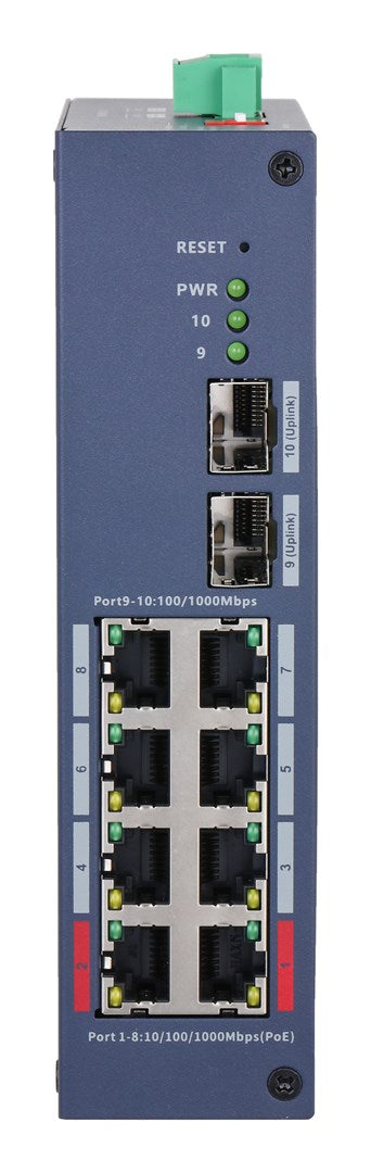 DAHUA Managed Switch CHS4210-8GT-110,8 Ports, 10 PoE, DIN Rail