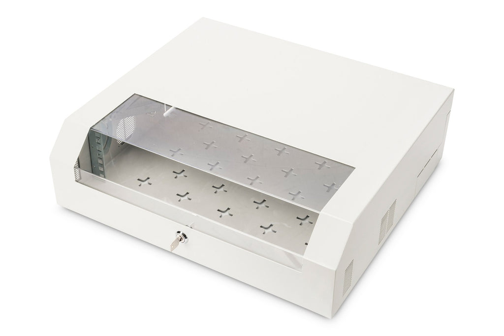 DIGITUS Wall-mounted Enclosure - SOHO, Slim, 3U, Grey, DN-19 04U-PB