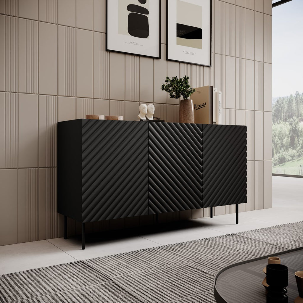 3D2SZ ONDA Chest of Drawers 150x45x85 Black