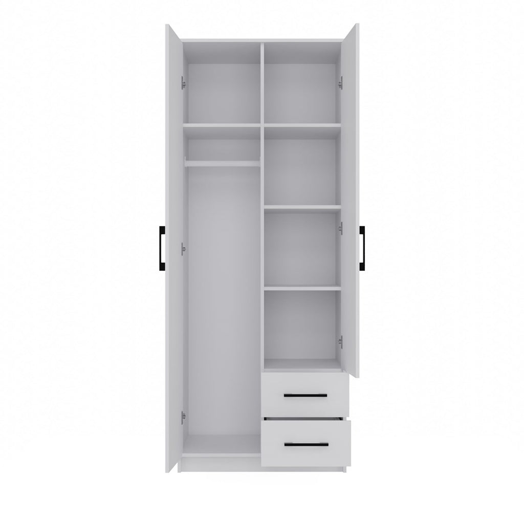 Topeshop ROMANA 80 Wardrobe 2 Doors 5 Shelves White
