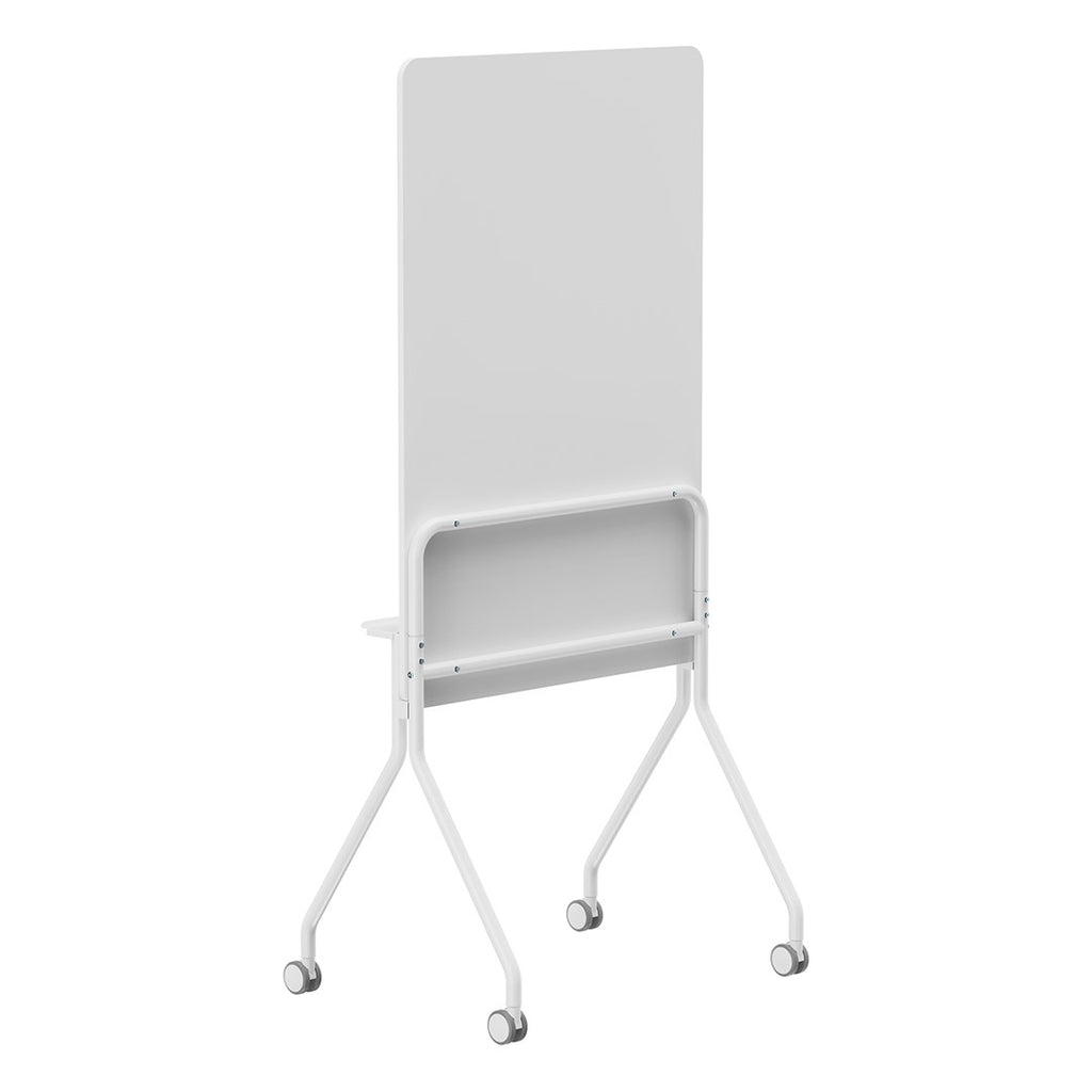 Ergo Office mobile dry erase board  vertical orientation  white  single sided  with shelf  board dimensions 1190x790mm  ER-305