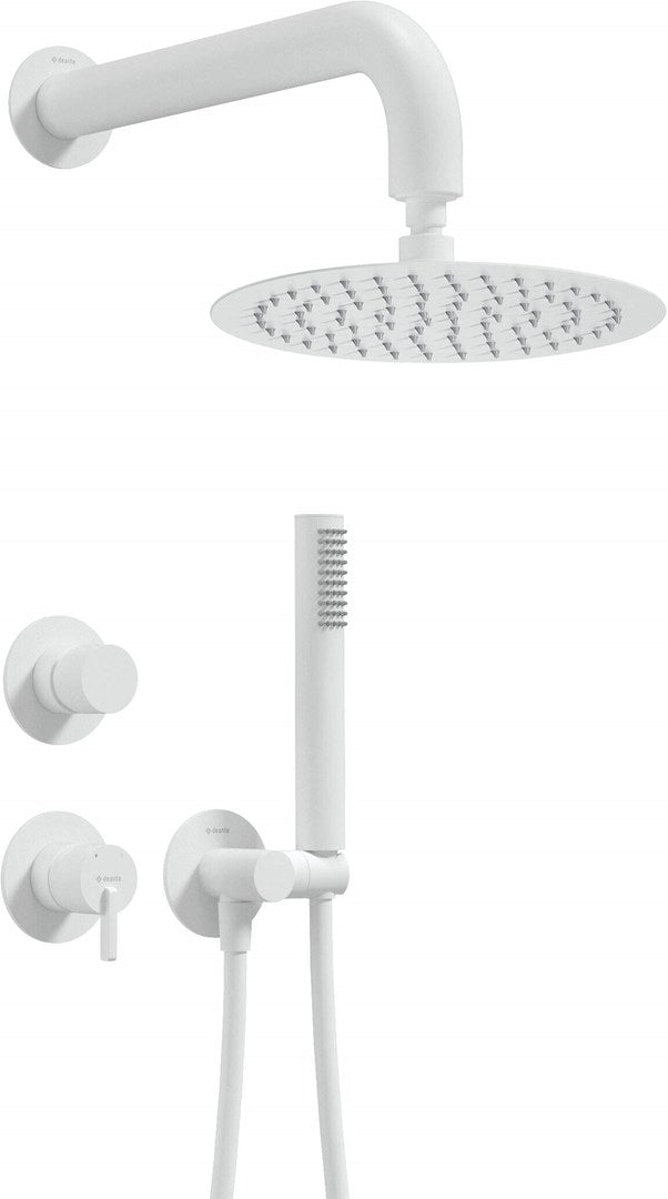 Concealed shower set with overhead shower