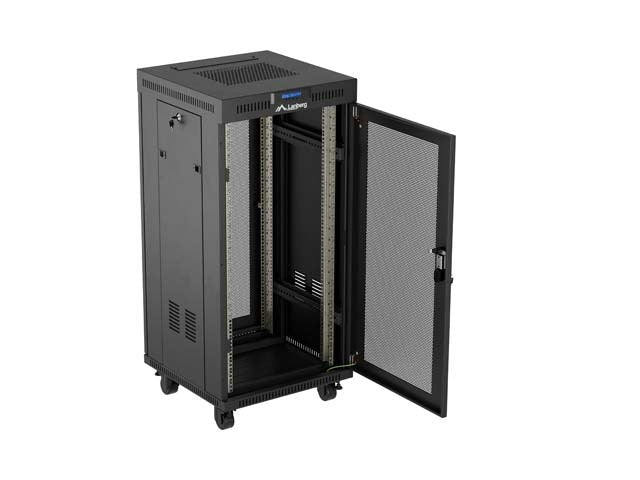 Lanberg Rack Installation Cabinet 24U 600x600 Black Perforated Door V2