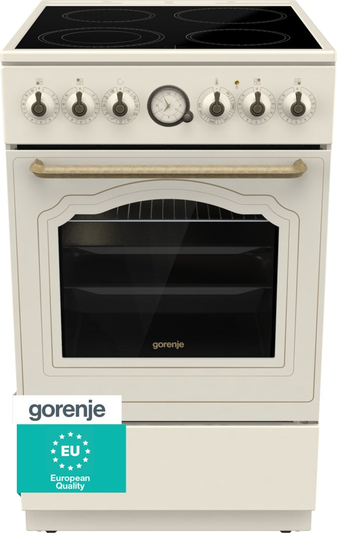 Gorenje GECS5B70CLI Freestanding Cooker Electric Ceramic Hob Beige Energy Class A