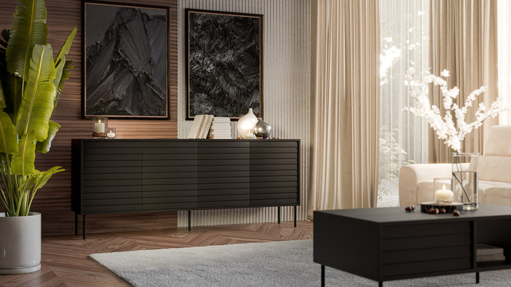 Cama 4D CORTINA Chest of Drawers 200x40x81 Black