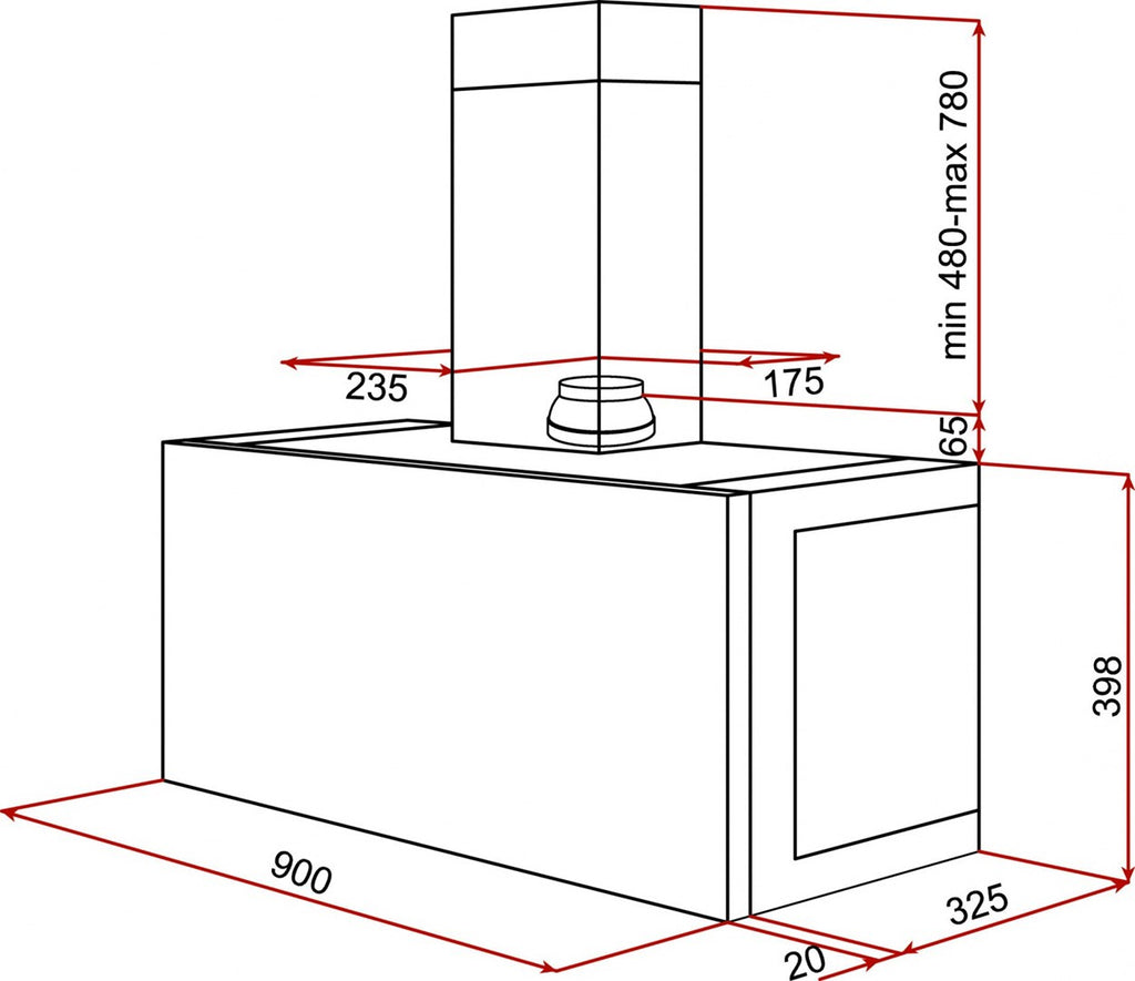 Teka Cooker Hood Stainless Steel 780 m3/h DHI 90