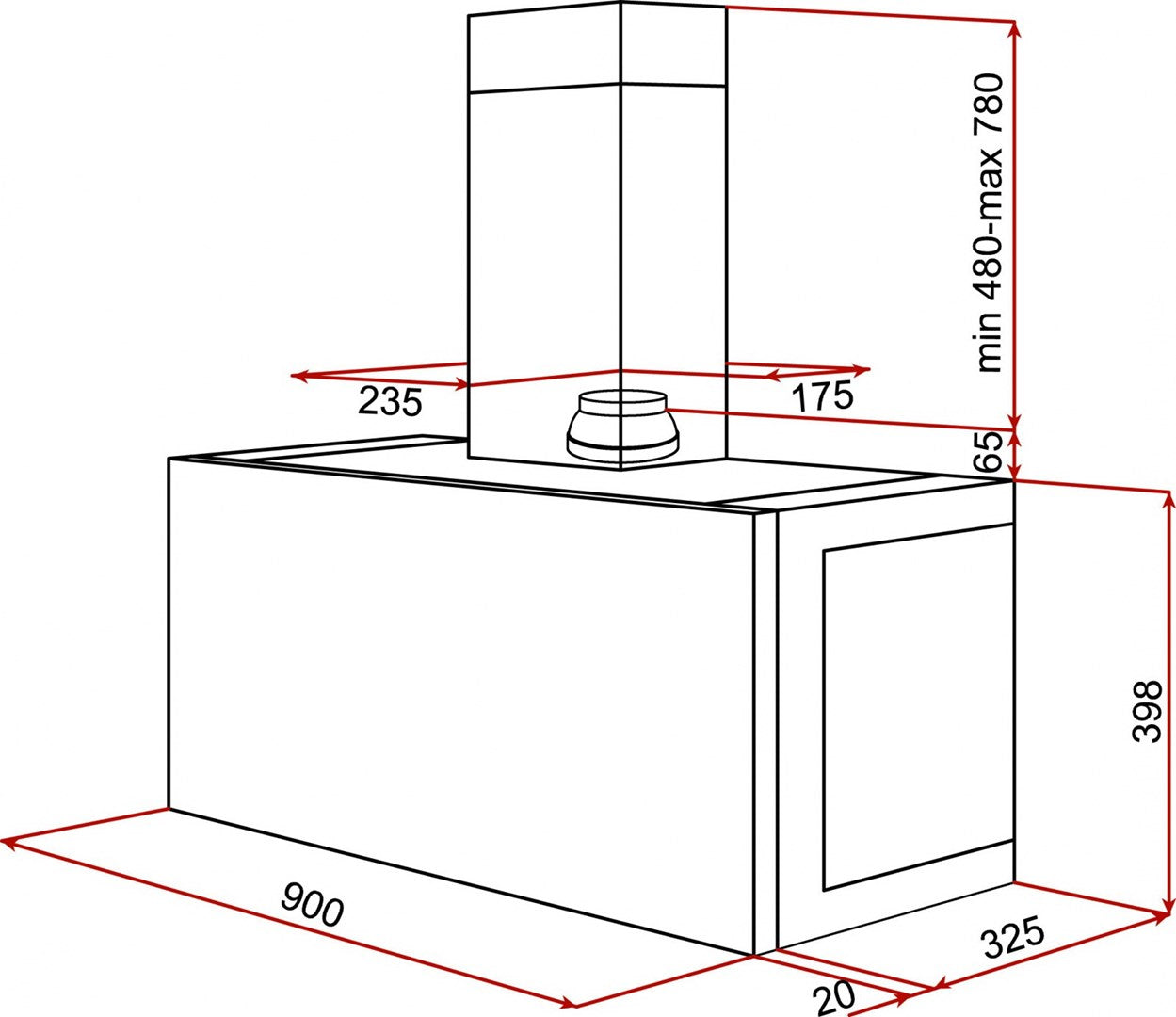 Teka Cooker Hood Stainless Steel 780 m3/h DHI 90
