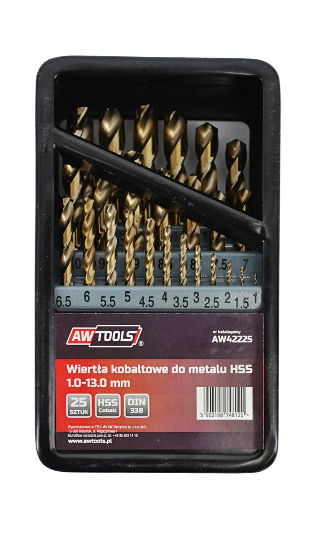 AWTOOLS Metal Drill Bit Set 25 Pieces 1245 g AW42225